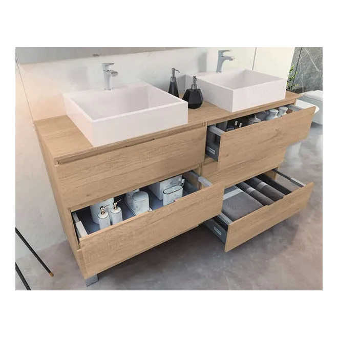 MUEBLE DE BAÑO MODERNO PRISTINA 6 CAJONES 140 CM CON PATAS