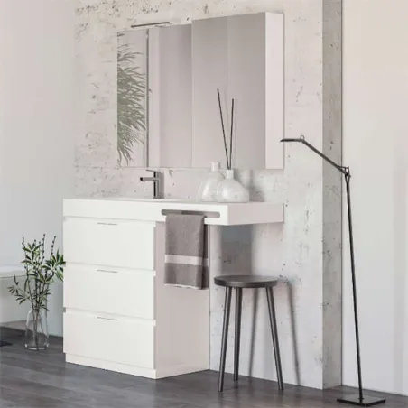 MUEBLE DE BAÑO MODERNO PRISTINA 3 CAJONES 111 CM