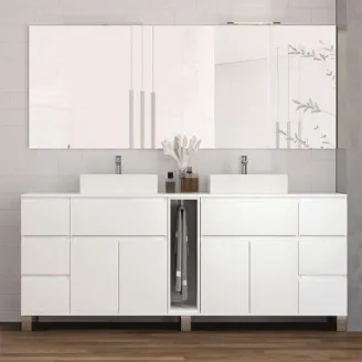 MUEBLE DE BAÑO MODERNO PRISTINA 8 CAJONES 4 PUERTAS 200 CM