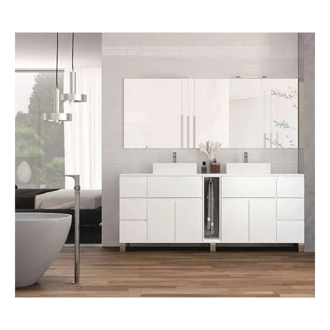 MUEBLE DE BAÑO MODERNO PRISTINA 8 CAJONES 4 PUERTAS 200 CM