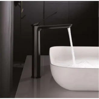 GRIFO DE LAVABO CAÑO ALTO DINAMARCA NEGRO