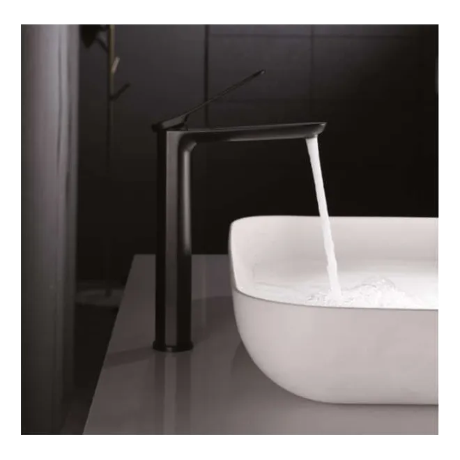 GRIFO DE LAVABO CAÑO ALTO DINAMARCA NEGRO