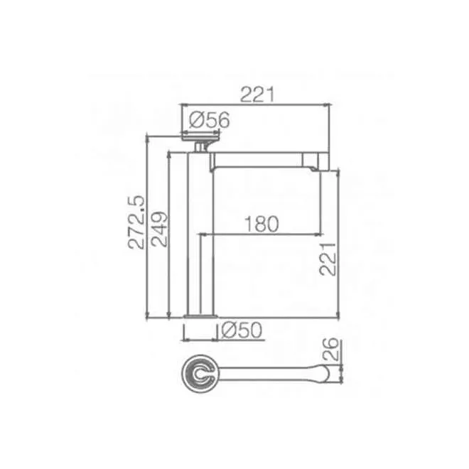 GRIFO ALTO LAVABO OLIMPO