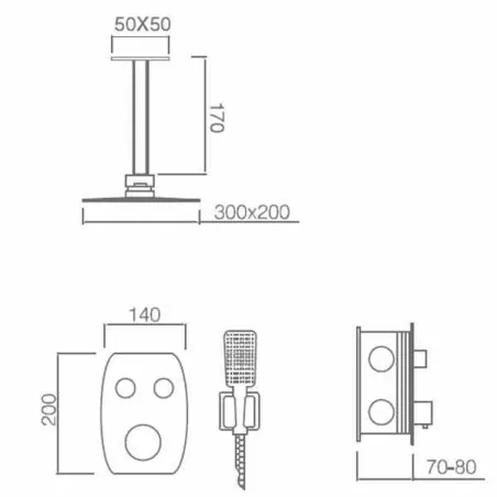 COLUMNA DE DUCHA TERMOSTATICA EMPOTRADA FEROE