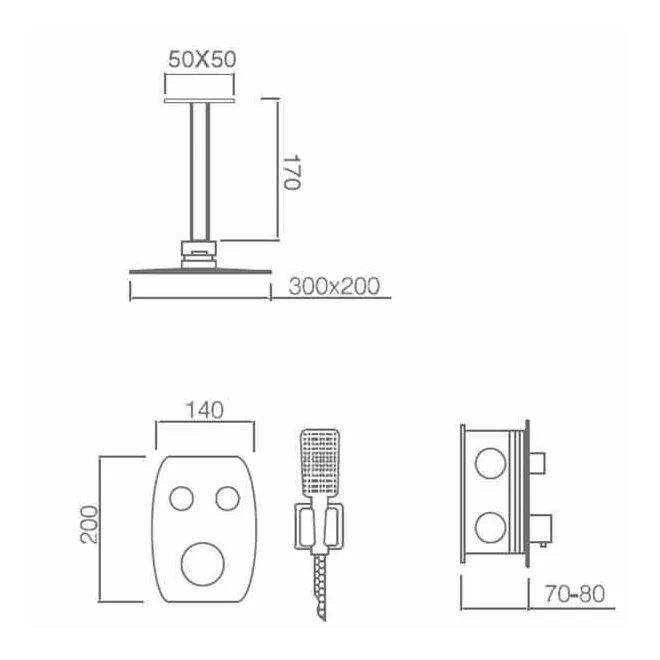 COLUMNA DE DUCHA TERMOSTATICA EMPOTRADA FEROE