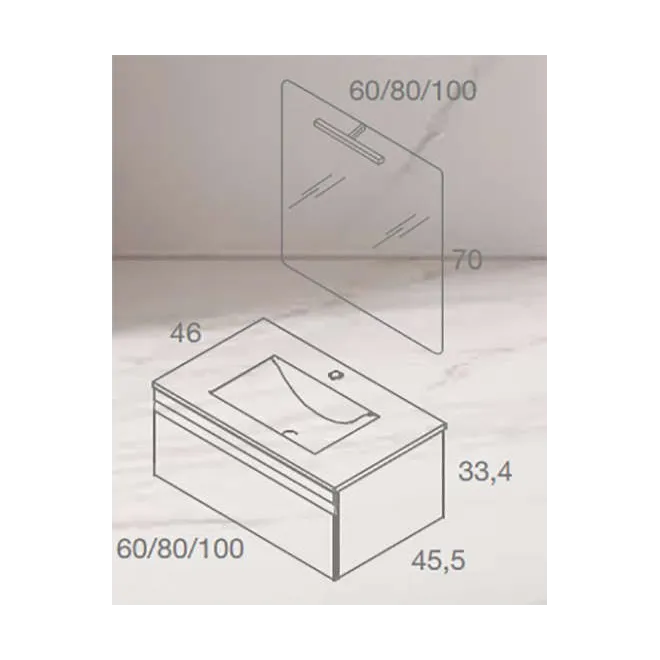 MUEBLE DE BAÑO NATALIA 1 CAJON 100