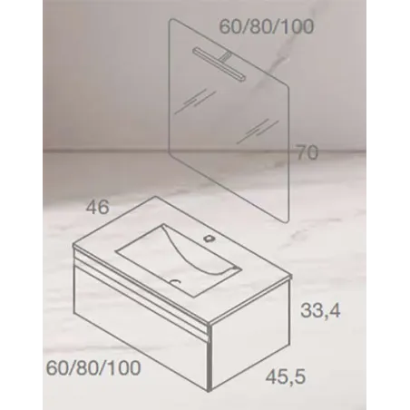 MUEBLE DE BAÑO NATALIA 1 CAJON 100