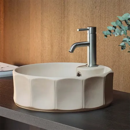 MONOMANDO BAJO LAVABO ATHENAS ACERO PULIDO