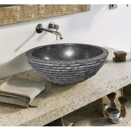 LAVABO MARMOL GRIS ABU 40X40 ART&BATH | ENVIO GRATIS