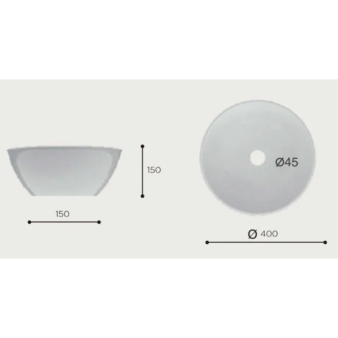 LAVABO MARMOL GRIS ABU 40X40 ART&BATH | ENVIO GRATIS