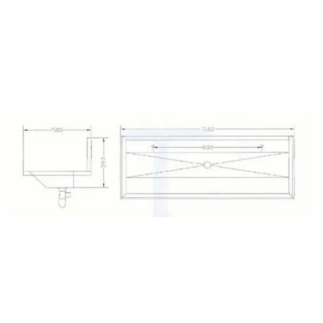 LAVAMANOS COLECTIVO 240 CM ACERO INOXIDABLE | Comprar