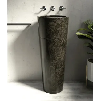LAVABO PEDESTAL PIEDRA MARMOL NEGRO EOS | ENVIO GRATIS