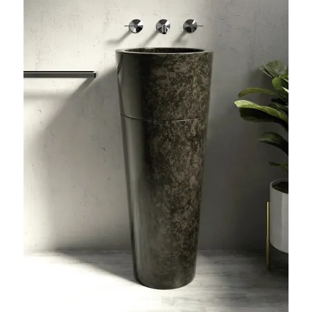 LAVABO PEDESTAL PIEDRA MARMOL NEGRO EOS | ENVIO GRATIS
