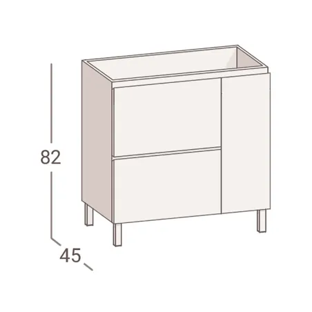 MUEBLE DE BAÑO LUZY 90 2 CAJONES 1 PUERTA | ENVIO GRATIS - Compra al Mejor Precio