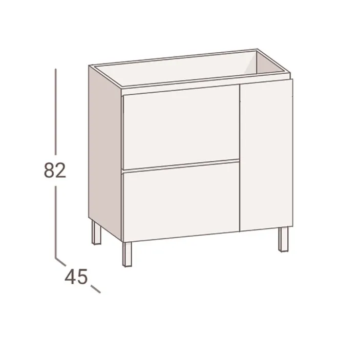 MUEBLE DE BAÑO LUZY 100 2 CAJONES 1 PUERTA | ENVIO GRATIS - Compra al Mejor Precio