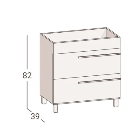 MUEBLE DE BAÑO NIMES 50 2 CAJONES FONDO 39 | ENVIO GRATIS - Compra al Mejor Precio