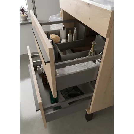 MUEBLE DE BAÑO NIMES 80 2 CAJONES FONDO 45 | ENVIO GRATIS - Compra al Mejor Precio