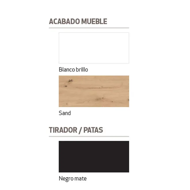 MUEBLE DE BAÑO NIMES 80 2 CAJONES FONDO 45 | ENVIO GRATIS - Compra al Mejor Precio