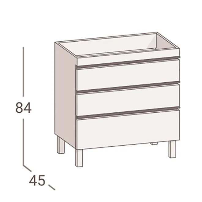 Comprar MUEBLE DE BAÑO CON PATAS RIESI 70 FONDO 46 TORVISCO | Ofertas