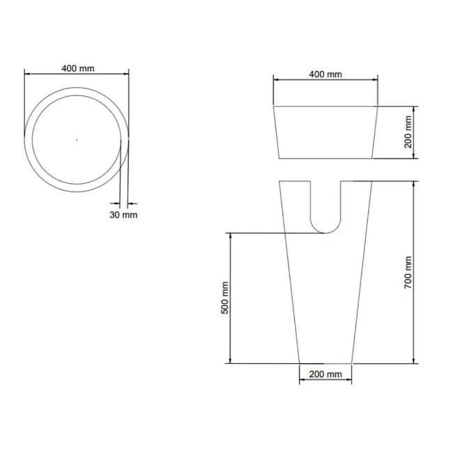 LAVABO PEDESTAL PIEDRA MARMOL NEGRO EOS | ENVIO GRATIS