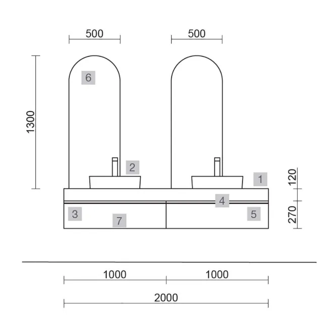 ENCIMERA BAÑO COMPAKT 200x46 CM | SALGAR