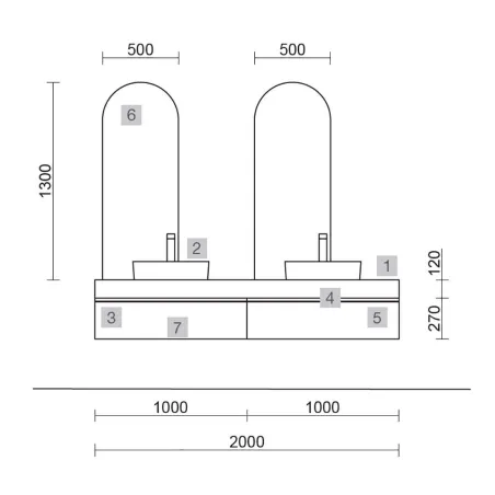 ENCIMERA BAÑO COMPAKT 200x46 CM | SALGAR
