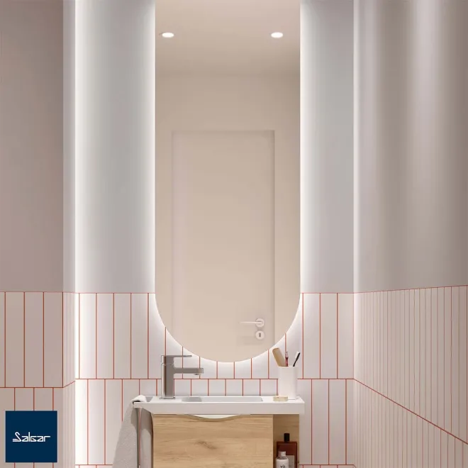 Espejo de baño con luz LED Emile Salgar | TiendaInicia