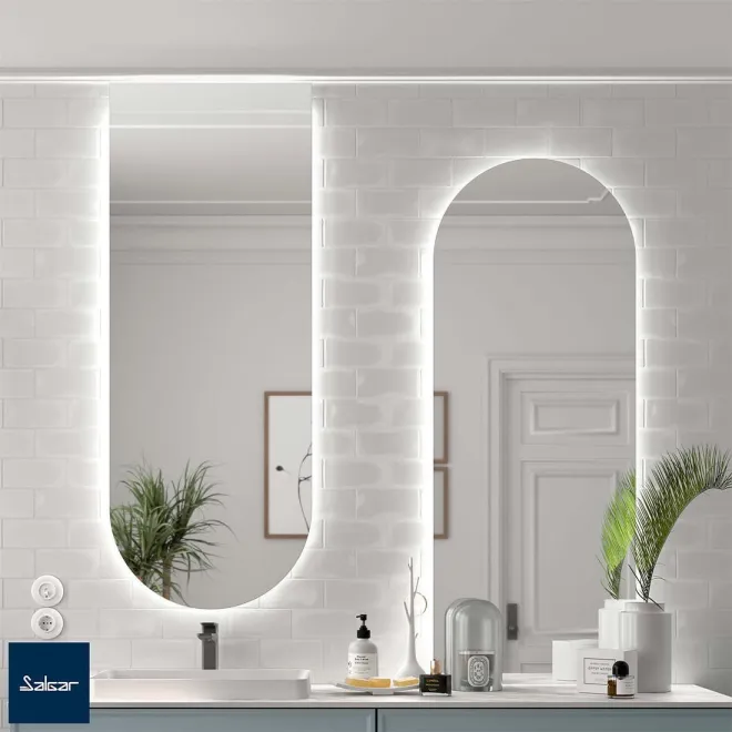 Espejo de baño con luz LED Emile Salgar | TiendaInicia