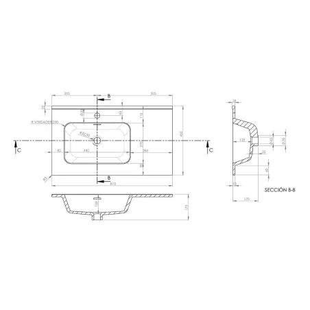 ▷LAVABO ENCIMERA DESPLAZADO IBERIA Barato | Tienda Online