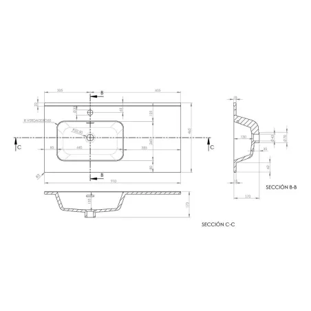 ▷LAVABO ENCIMERA DESPLAZADO IBERIA Barato | Tienda Online