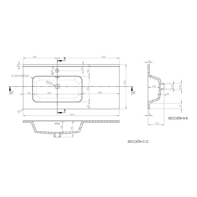 ▷LAVABO ENCIMERA DESPLAZADO IBERIA Barato | Tienda Online