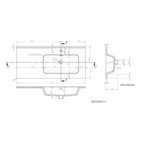 ▷LAVABO ENCIMERA DESPLAZADO IBERIA Barato | Tienda Online
