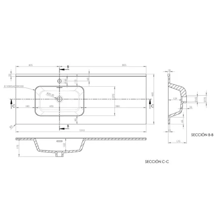 ▷LAVABO ENCIMERA DESPLAZADO IBERIA Barato | Tienda Online