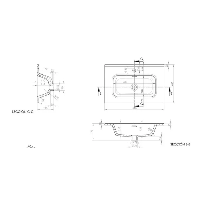 ▷LAVABO ENCIMERA FONDO REDUCIDO IBERIA Barato | Comprar Online