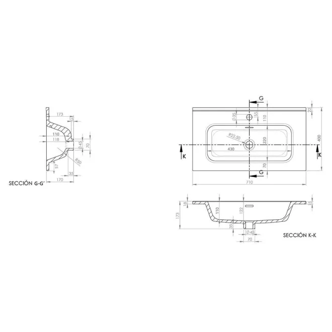 ▷LAVABO ENCIMERA FONDO REDUCIDO IBERIA Barato | Comprar Online