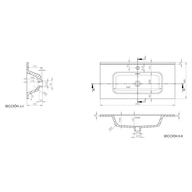 ▷LAVABO ENCIMERA FONDO REDUCIDO IBERIA Barato | Comprar Online
