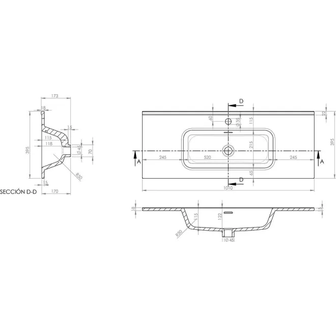 ▷LAVABO ENCIMERA FONDO REDUCIDO IBERIA Barato | Comprar Online