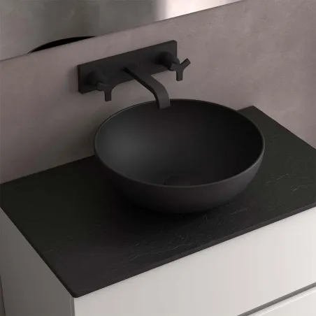 LAVABO NEGRO MATE BULKAN SOLID SURFACE | SALGAR