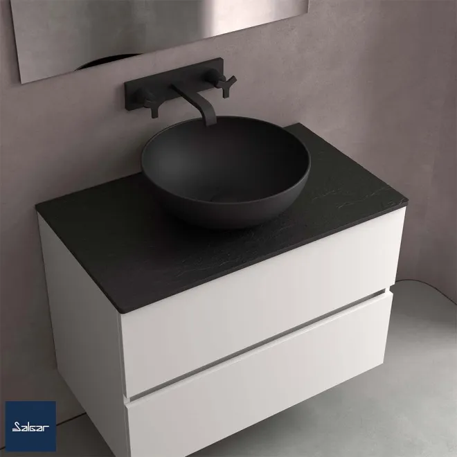 LAVABO NEGRO MATE BULKAN SOLID SURFACE | SALGAR