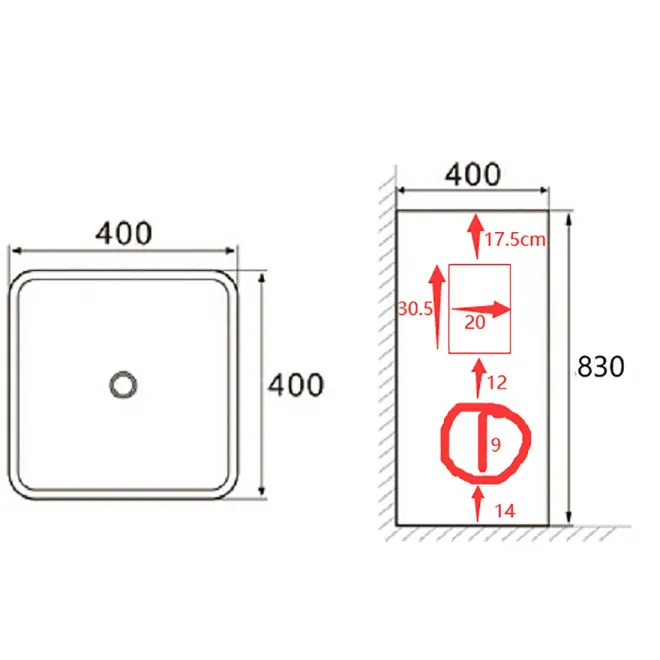 LAVABO DE PIE MODERNO CUADRADO NOA | ENVIO GRATIS