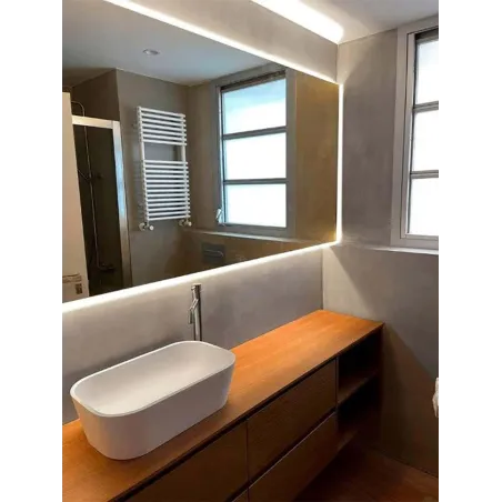 ESPEJO BAÑO LUZ LED HALO RECTANGULAR TIENDAINICIA