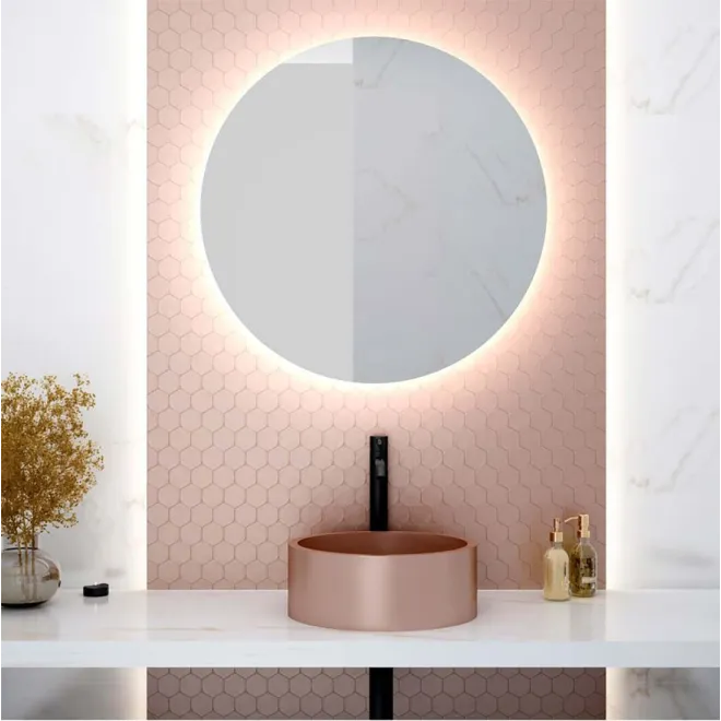 Espejo de baño a medida luz LED redondo Eucalyptus Bathdecor