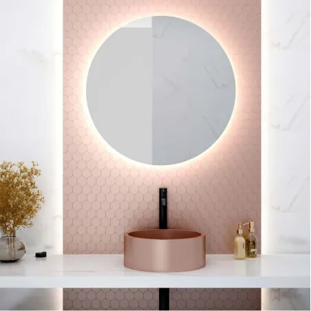 Espejo de baño a medida luz LED redondo Eucalyptus Bathdecor