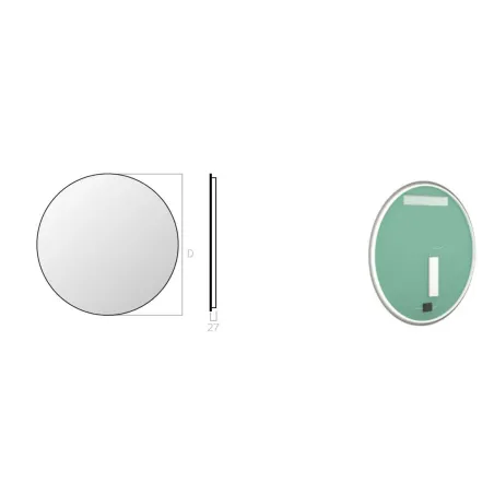 Espejo de baño a medida luz LED redondo Eucalyptus Bathdecor