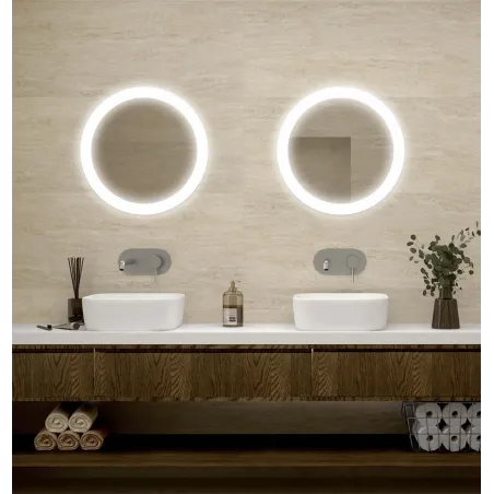 Espejo de baño a medida luz LED redondo Willow Bathdecor