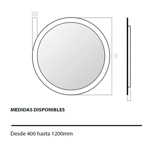 Espejo de baño a medida luz LED redondo Willow Bathdecor