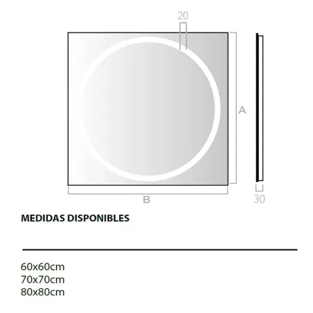 Espejo de baño con luz LED Rigel Bathdecor | TiendaInicia