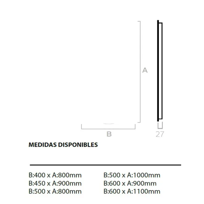 Espejo de baño a medida luz LED ovalado Alice Bathdecor
