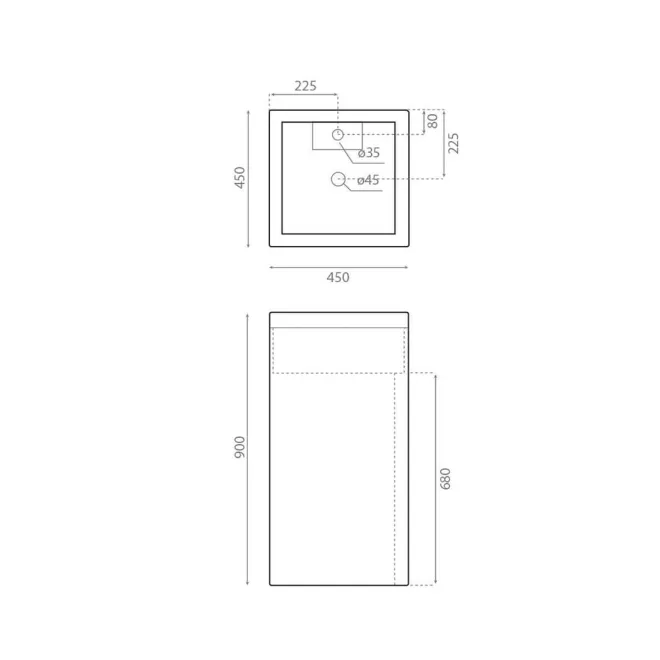 PLANO LAVABO PEDESTAL BORNEO BATHCO