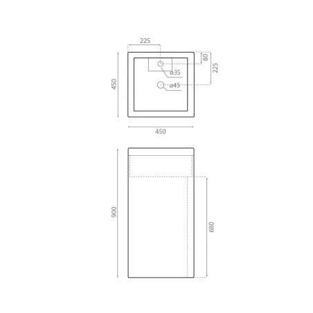 PLANO LAVABO PEDESTAL BORNEO BATHCO